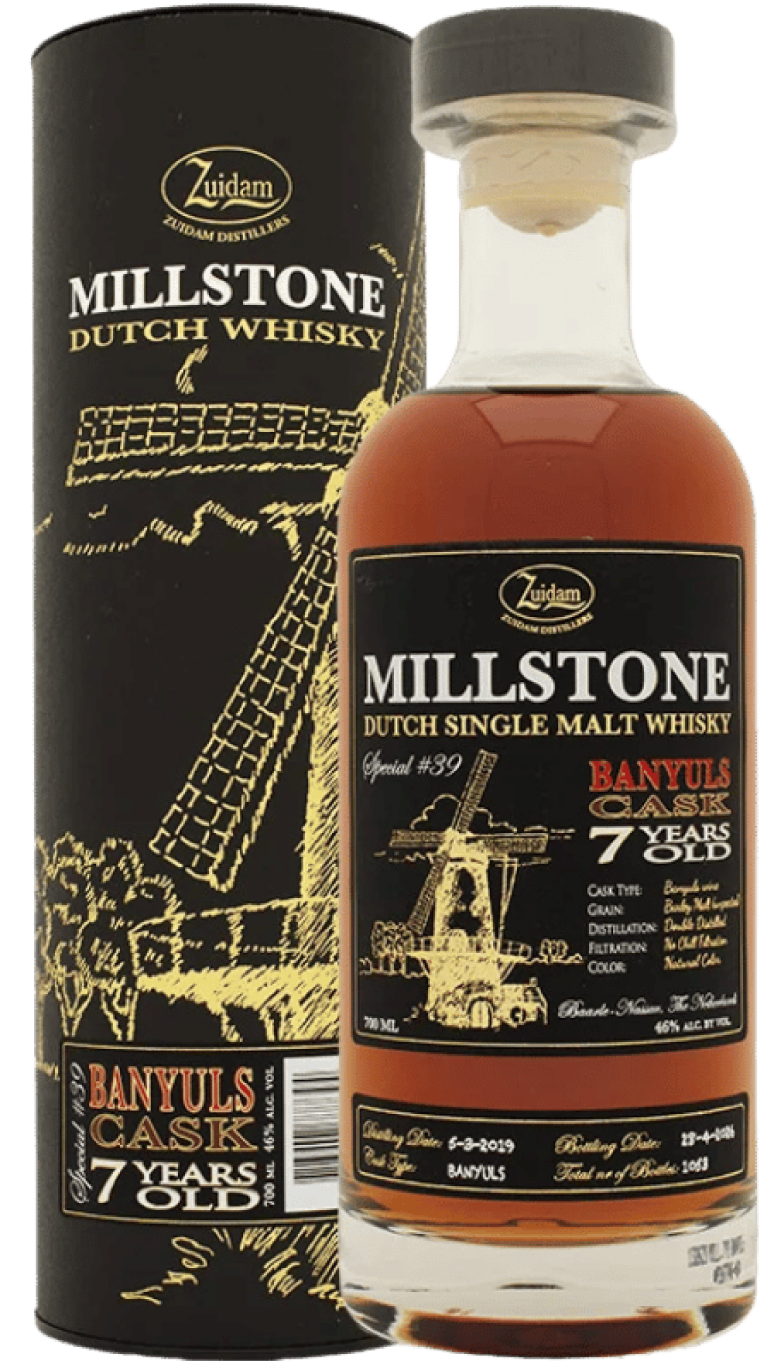 Zuidam Millstone Dutch Single Malt Whisky Banyuls Cask 7 Years Old #39
